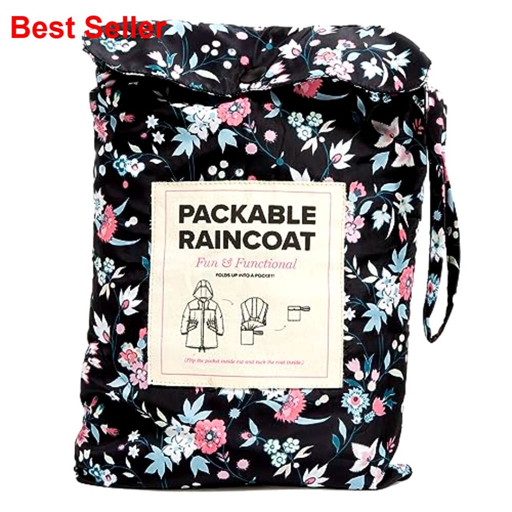 Packable Water Resistant Raincoat Lightweight Fol… - image 2